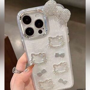 Crystal Clear Phone Case with Rhinestone Accents